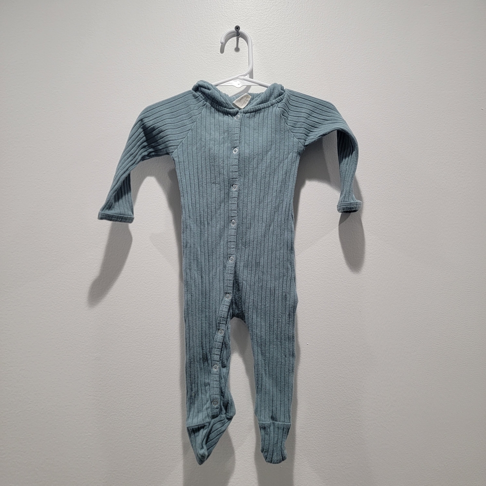 Kate Quinn Teal Ribbed Kids Footie